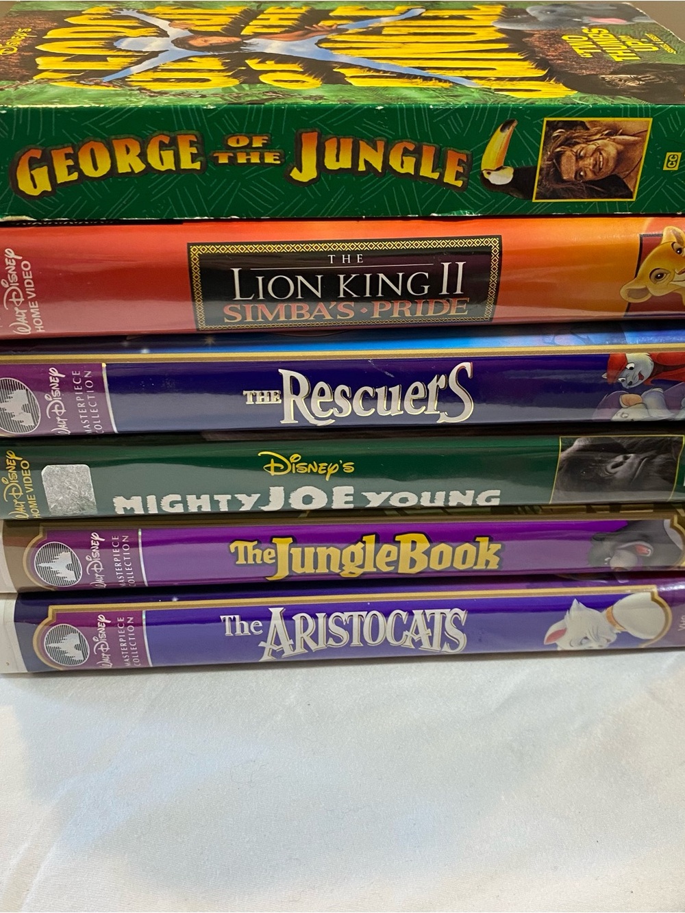 Disney VHS Tapes George of the Jungle The Rescuers Lion King 2 Aristocats